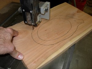 Cutting out one of the center pieces