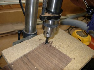 Drilling walnut plugs