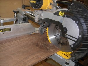 Cutting the rest of the walnut to rough length