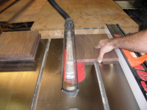 Ripping the walnut to the correct width