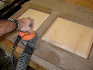 Sanding the face frames