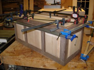 Walnut all glued up and drying