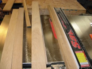 Ripping 6/4 boards for the shelf edge banding