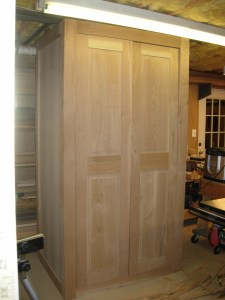 Doors leaned into place