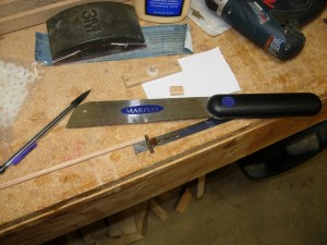 Cutting down the dowels