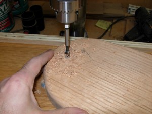 Using a 3/8" forstner bit for the corners