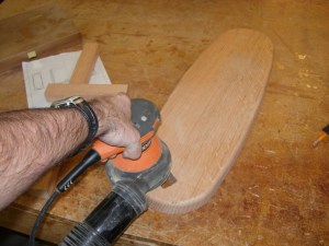 Sanding down the parts