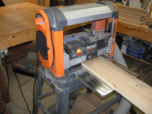 Planing down a piece of scrap