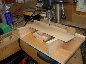 Drilling front panel at an angle