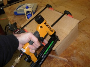 Pin nailing back panels