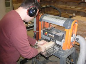 Planing one side of the leg halves smooth