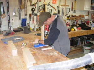 Drilling pocket holes to the skirt ends