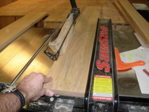 Ripping four solid pieces for the top of the base cabinet