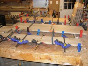 All the drawer faces clamped up