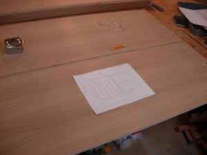 Laying out the holes to attach the face frame