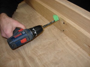 Counter-sinking the holes for the card frame