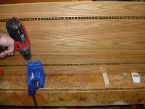 Drilling pocket holes in the sides