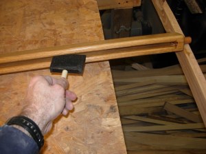 First coat on the spindles