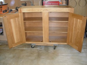 Finished upper cabinet, inside