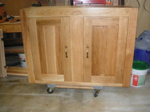 Finished upper cabinet, outside