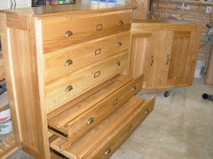 Finished lower cabinet, inside