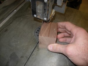 Cut a curved block