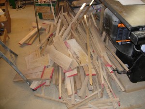 My waste pile from the last three cabinets