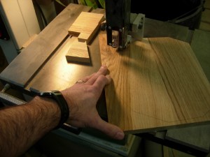 Cutting the sides on the bandsaw