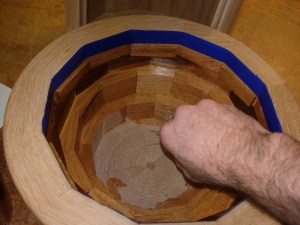 Applying urethane to the interior surfaces