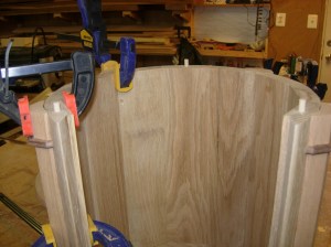 Columns attached and dowels installed