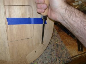 Cutting the mortise in the top