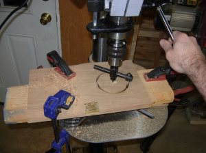 Cutting the window hole from the back panel