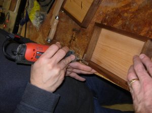 Cleaning the pocket with a dremel tool