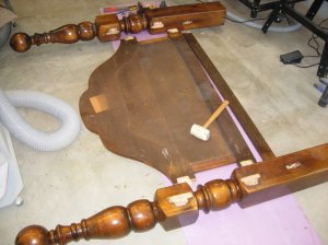Headboard disassembled