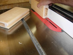 Cutting the dados on the table saw