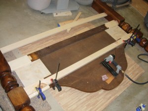 Headboard glued and nailed