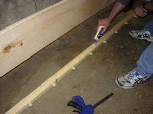 Glueing up the support rail