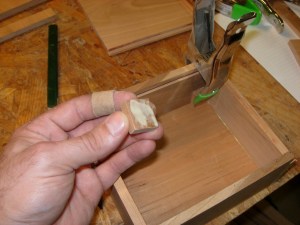 Glueing the stand-offs in place