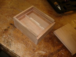 Tray nested into place