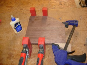 Glueing up the back plate