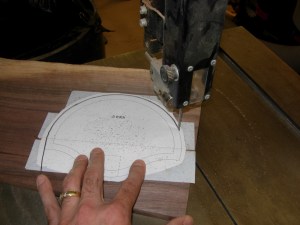 Cutting out the front piece