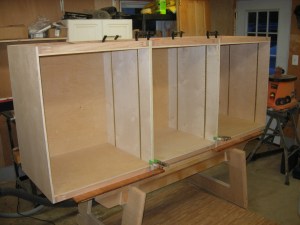 Three boxed assembled