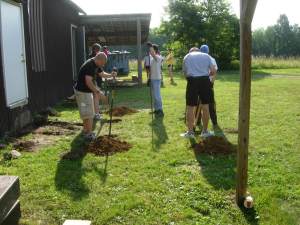 My crew digging holes
