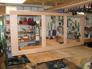 Front face of the upper cabinets