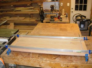 Clamping up the large panel first