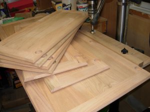 Hinge pockets drilled