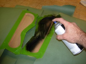 Spraying on a couple of coats of flat black