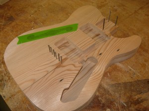 Using finish nails as alignment pins