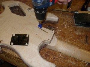 Drilling the body for neck screws
