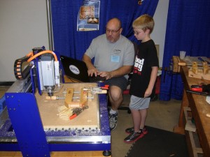 Carving Adam's initials